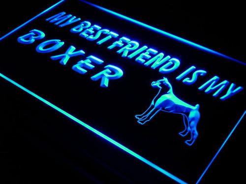 Best Friend Boxer Dog Pet Shop Neon Light Sign